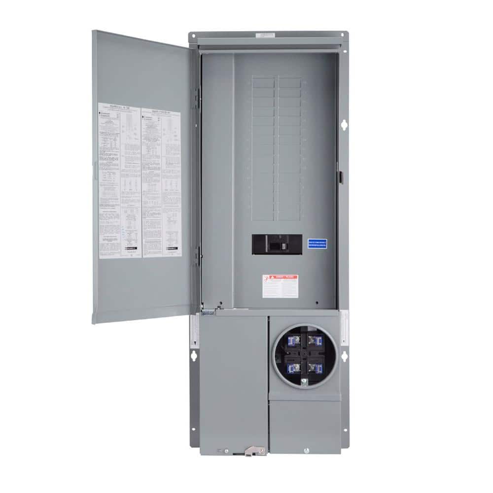 Square D Homeline Ring Type Overhead/Underground 200-Amp 30-Space 42-Circuit Outdoor Main Breaker Meter Combo Plug-On Neutral Load Center - SC3042M200PF