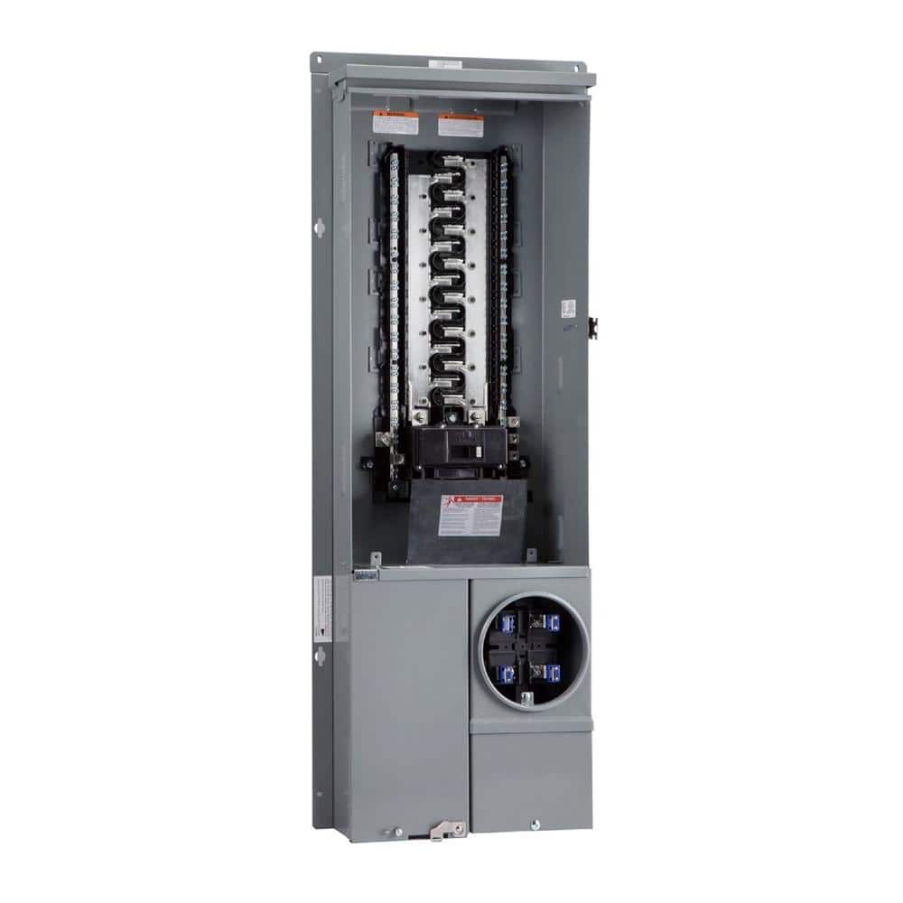 Square D Homeline Ring Type Overhead/Underground 200-Amp 30-Space 42-Circuit Outdoor Main Breaker Meter Combo Plug-On Neutral Load Center - SC3042M200PF