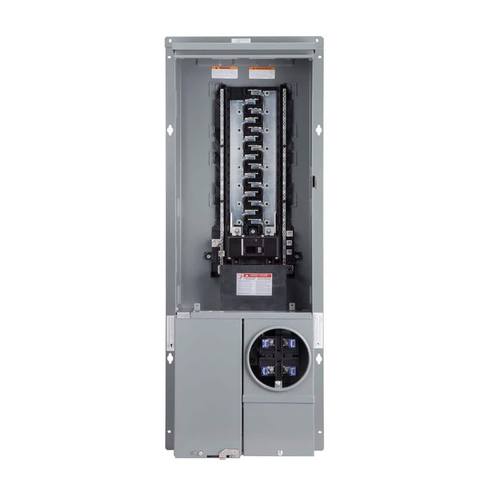 Square D Homeline Ring Type Overhead/Underground 200-Amp 30-Space 42-Circuit Outdoor Main Breaker Meter Combo Plug-On Neutral Load Center - SC3042M200PF