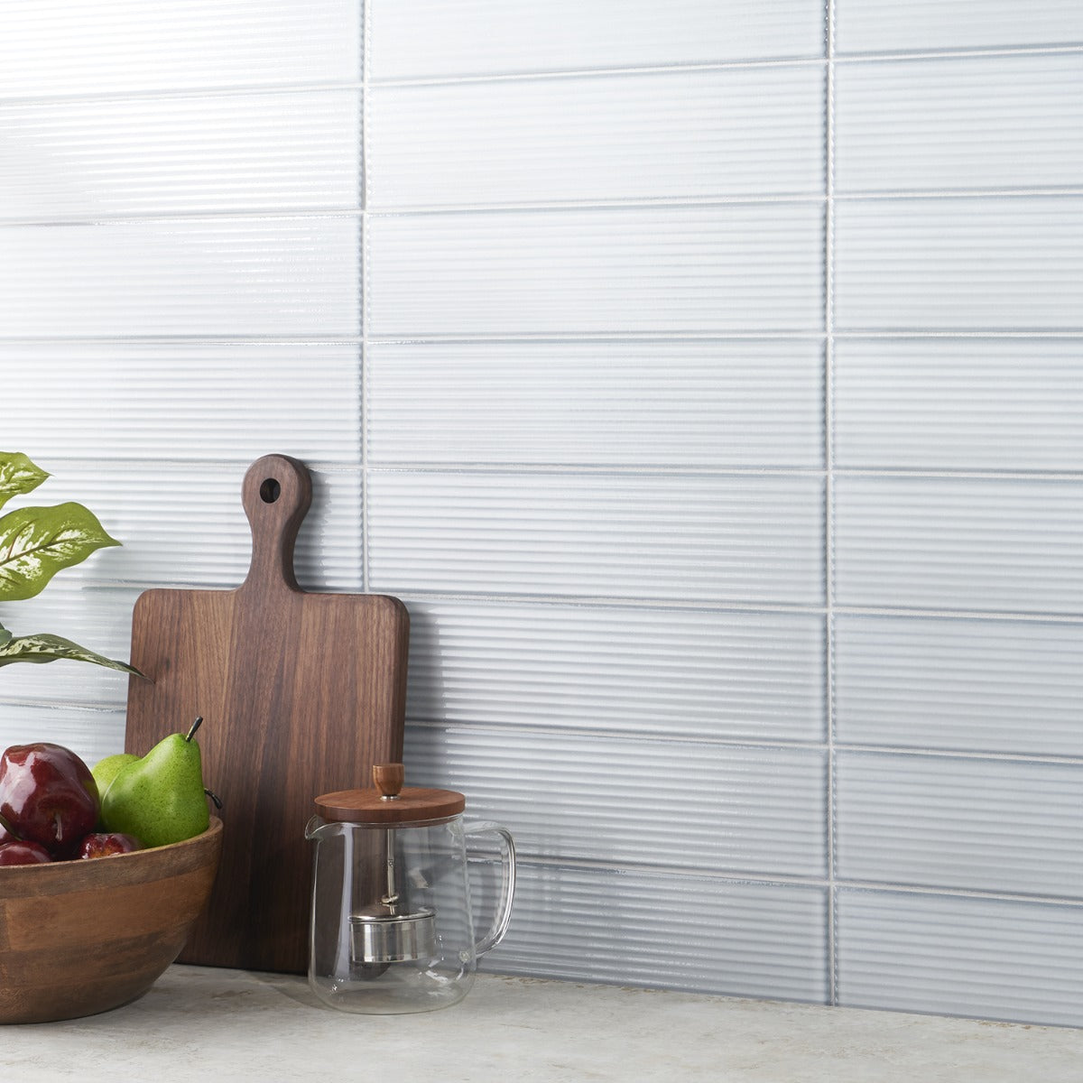 Stacy Garcia ArtBlock Fluted Azure 4x16 Glossy Porcelain Tile