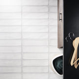 ArtBlock Bianco White 4x16 Matte Porcelain Tile by Stacy Garcia