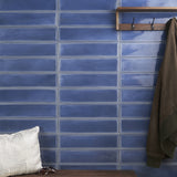 Stacy Garcia Artblock Denim Blue 4x16 Glossy Porcelain Tile