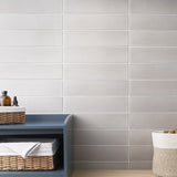 Stacy Garcia ArtBlock Fluted Grigio 4x16 Glossy Porcelain Tile