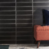 Stacy Garcia ArtBlock Fluted Nero 4x16 Glossy Porcelain Tile