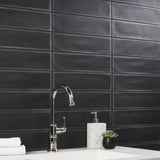 Stacy Garcia Artblock Nero Black 4x16 Matte Porcelain Tile
