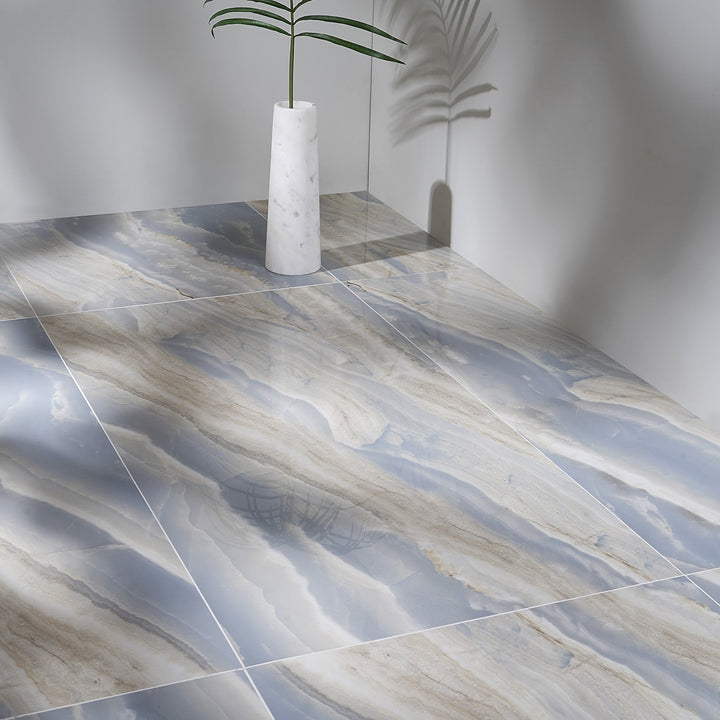 Tilebar Lumina Onyx Blue 24x48 Polished Porcelain Tile