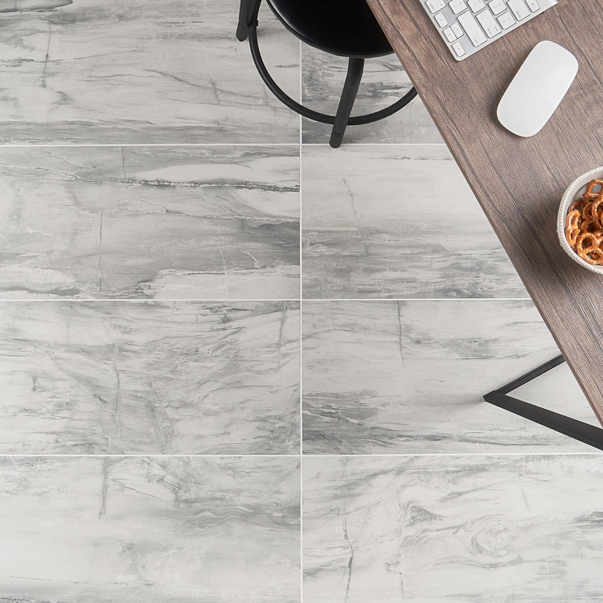 Petrawood White 12x24 Matte Porcelain Tile - Lux Tile