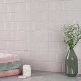 Division Silver 8x16 Fluted Matte Ceramic Wall Tile by Lux Tile