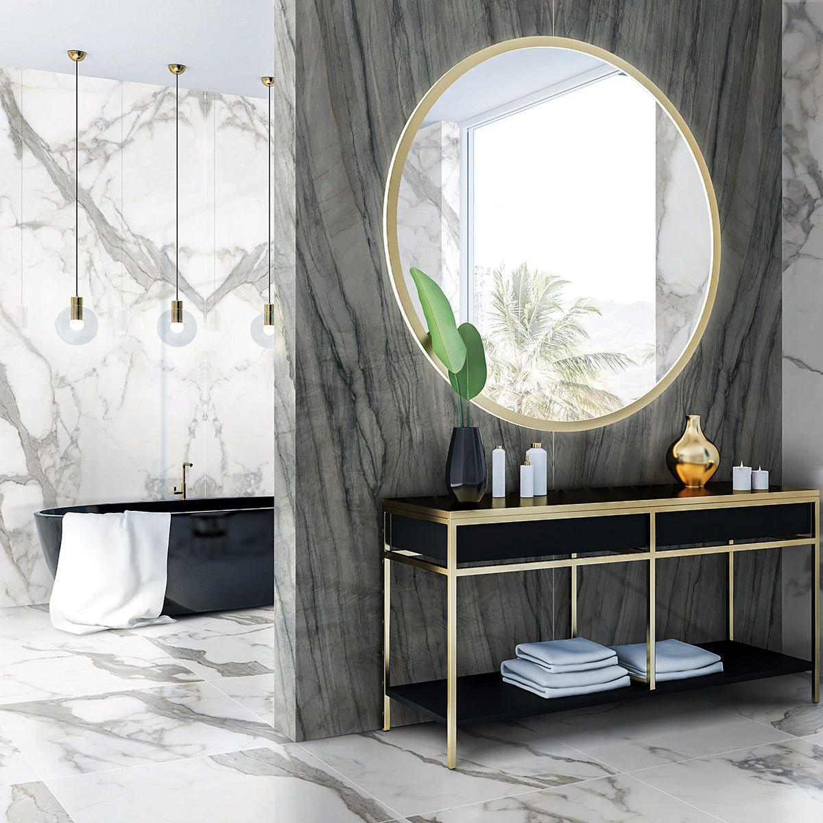 TilebarXL Marmi Slim Platinum Gray 60x120 Polished Porcelain Slab