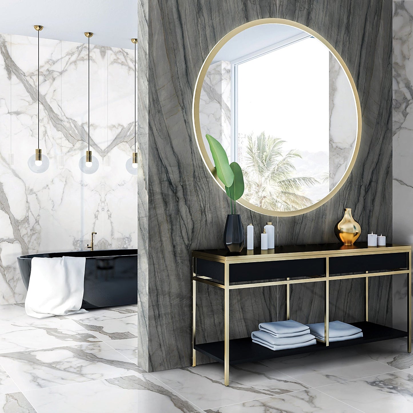 TilebarXL Marmi Slim Platinum Gray 60x120 Polished Porcelain Slab