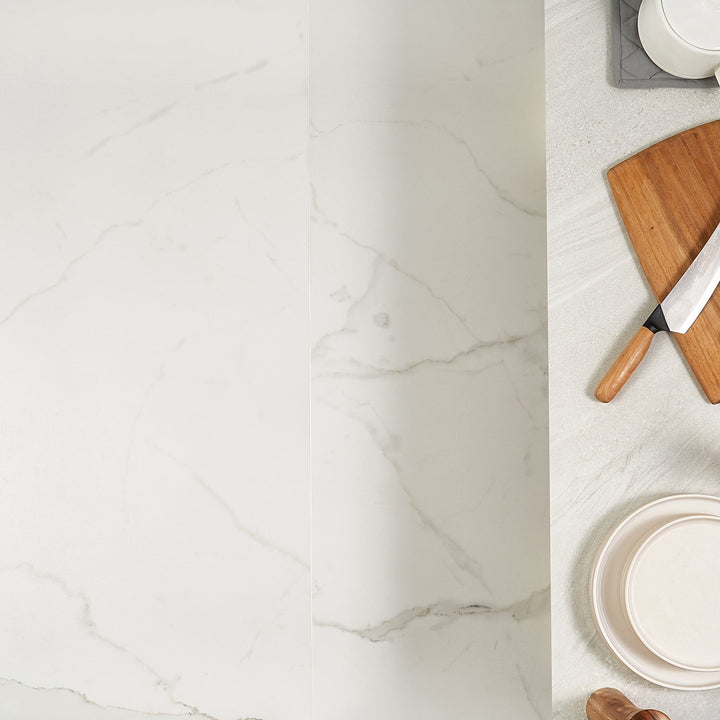 Lux Tile Calacatta White Matte Porcelain Tile 24x48
