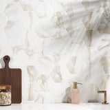Amalfi Calacatta White 6" Hexagon Matte Porcelain Tile - Lux Tile