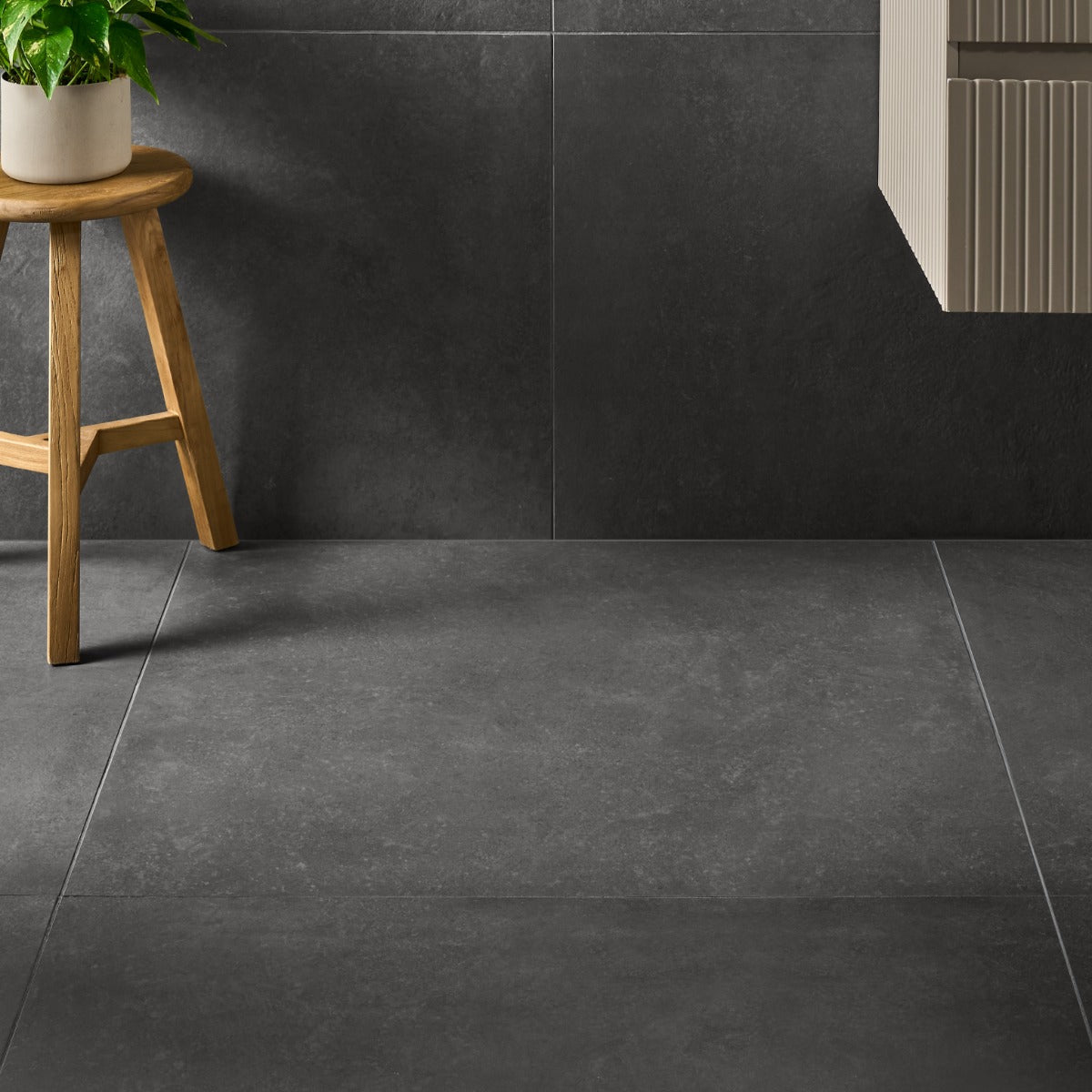 Stoneside Charcoal Gray 36x36 Matte Porcelain Tile - Lux Tile