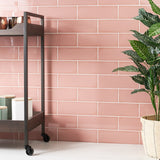 Park Hill Pink Polished Porcelain Subway Tile 4x12
