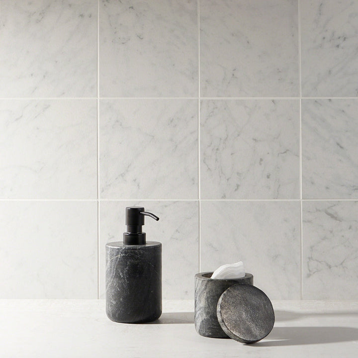 Lux Tile Bianco Gioia 6x6 Matte Porcelain Tile - Marble Look