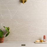 Autograph Vibe Crema Beige 24x48 3D Textured Marble Look Matte Porcelain Tile