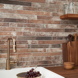 English Brick Red 2x18 Matte Porcelain Tile - Rustic Charm
