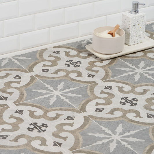 Delancey Briar Oak Multicolor 8x8 Matte Porcelain Tile - Lux Tile