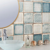 Los Lunas Deco Blue 8x8 Matte Porcelain Tile - Lux Tile