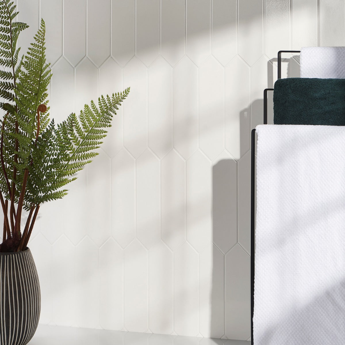 Tehama Crackled White 3x12 Ceramic Tile - Lux Tile