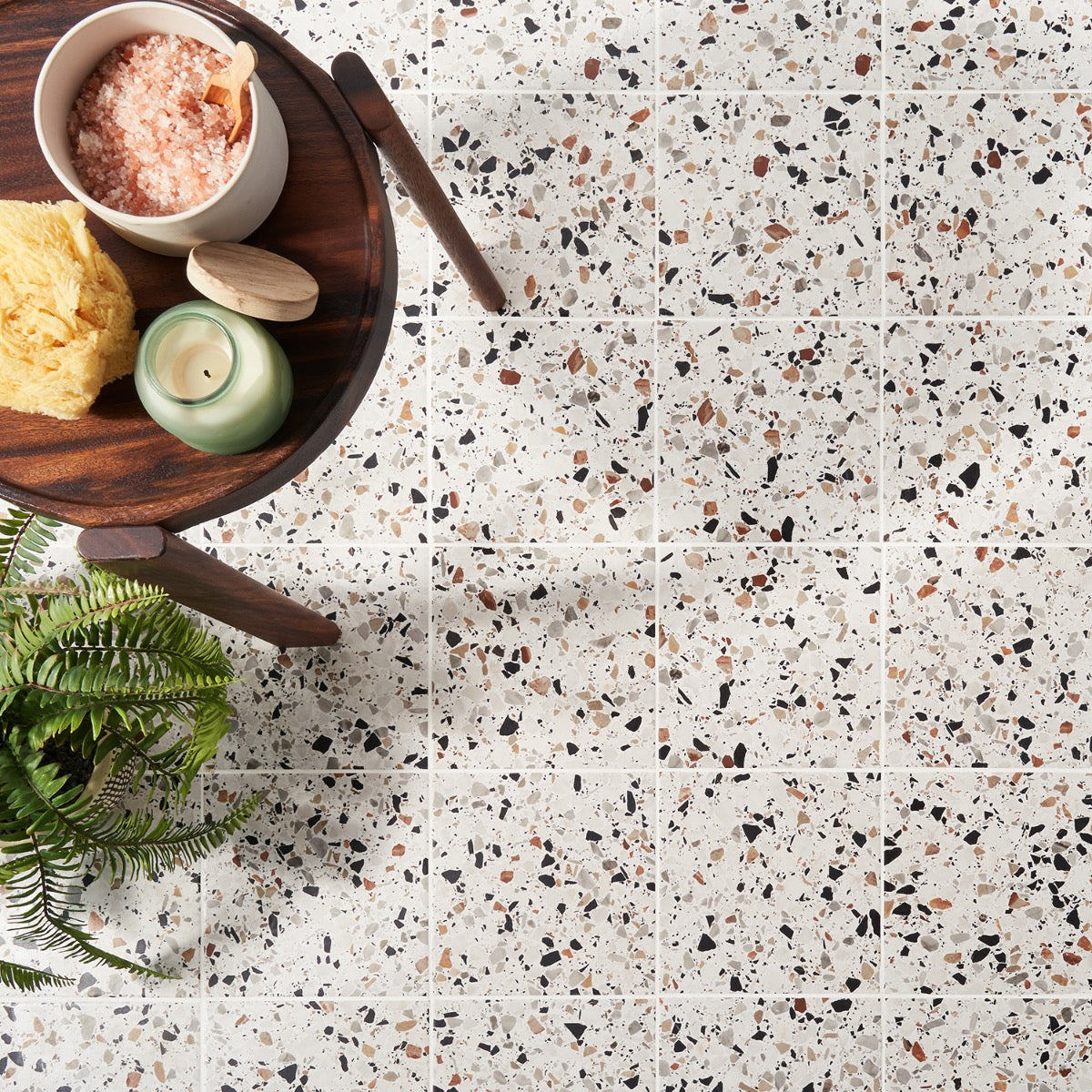 Lux Tile Chips Macro Bianco White 8x8 Matte Porcelain Tile