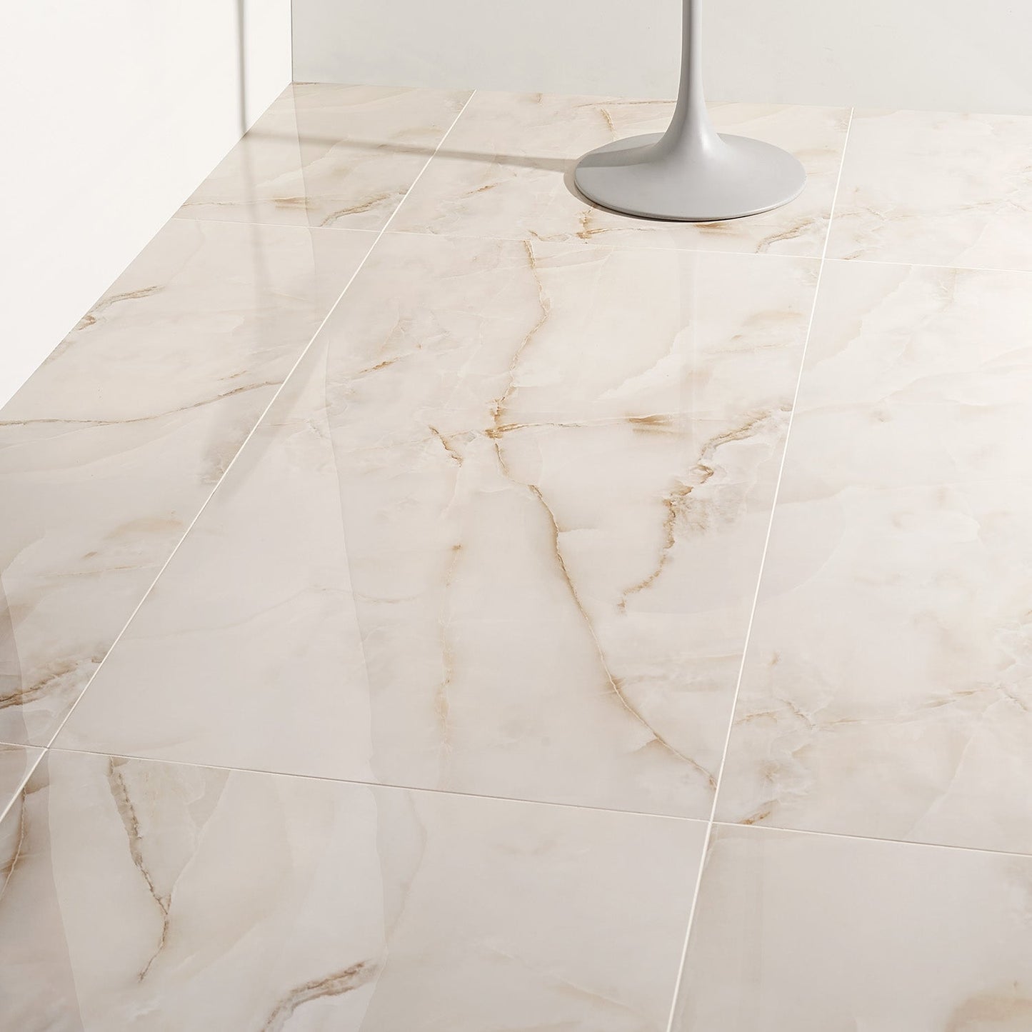Lux Tile Lumina Onyx Pearl Beige 24x48 Polished Porcelain Tile