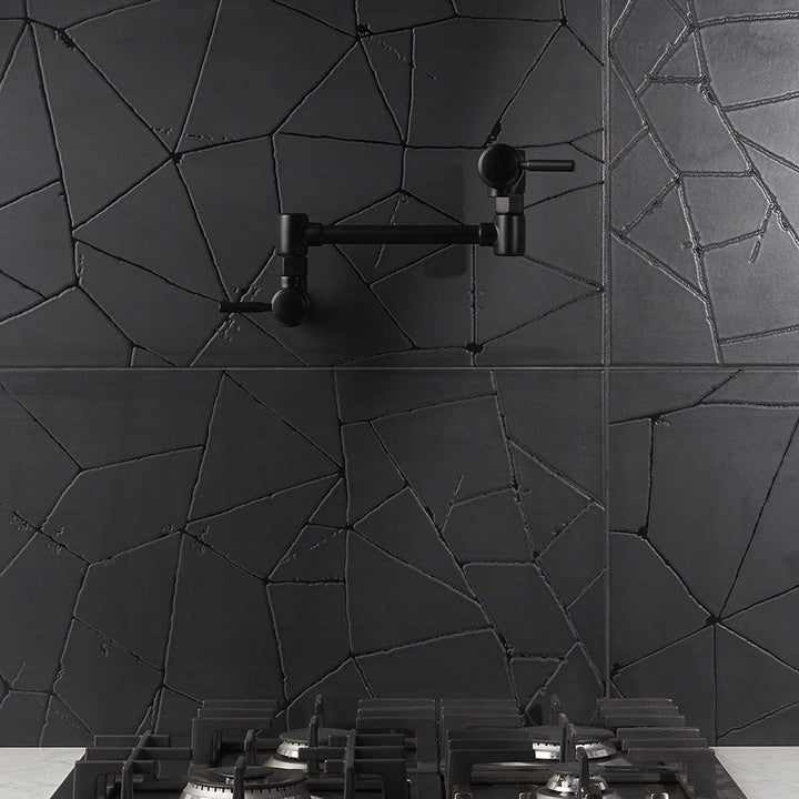 Faber Black 16x32 Matte Porcelain Tile - Lux Tile