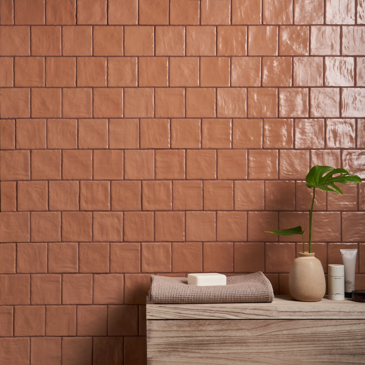 Montauk Terracotta 4x4 Mixed Finish Ceramic Tile - Tilebar
