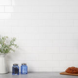 Basic White 3x6 Polished Ceramic Subway Tile for Bathroom and Kitchen Walls