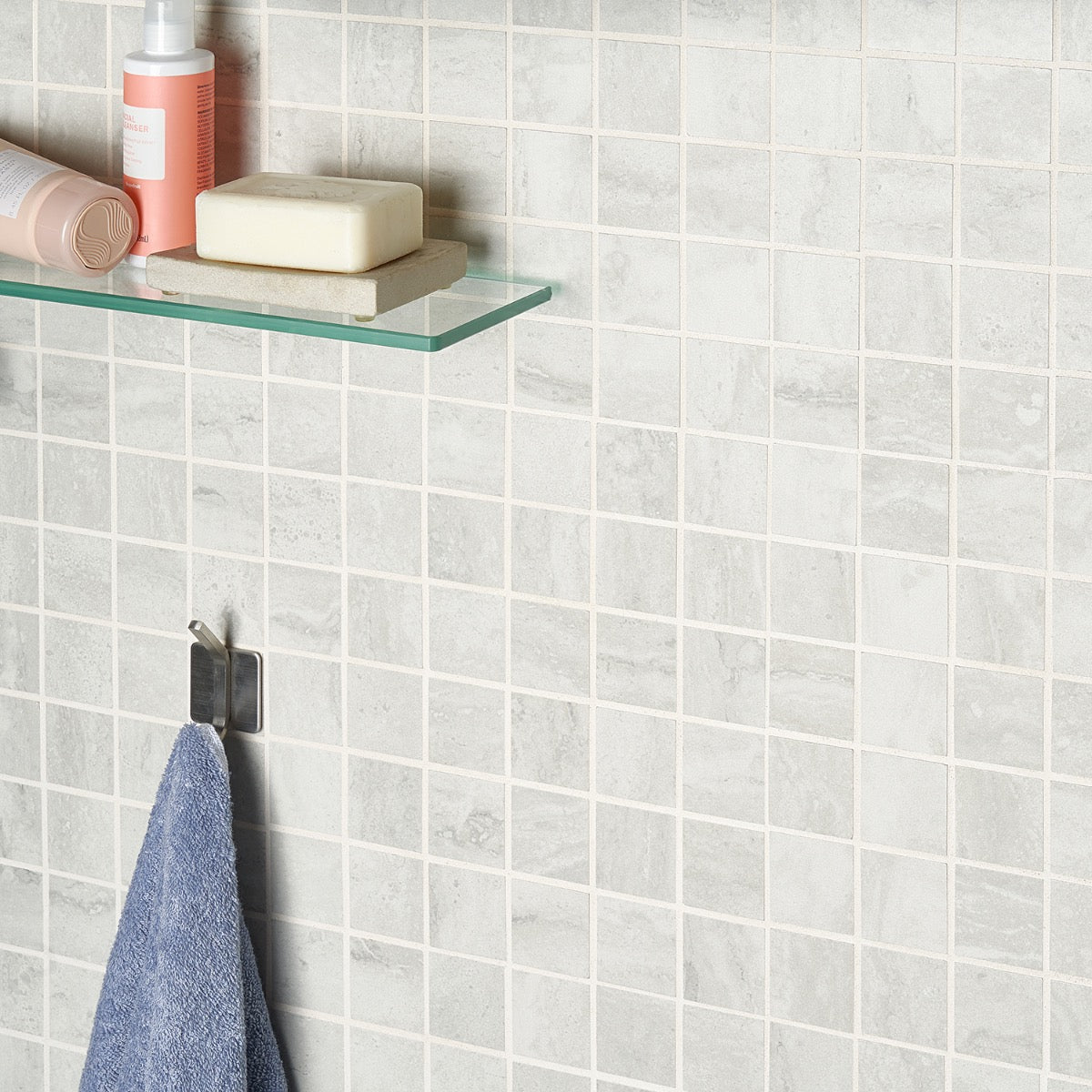 Basic Travertine Cotton White 2x2 Matte Porcelain Mosaic Tile