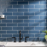 Kiln Blue 3x9 Polished Porcelain Subway Tile - Lux Tile