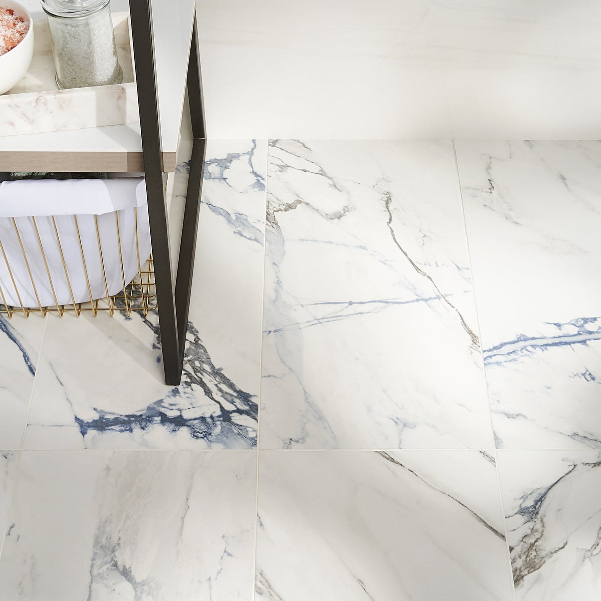 Calacatta Azur Matte Porcelain Tile 12x24 - Lux Tile