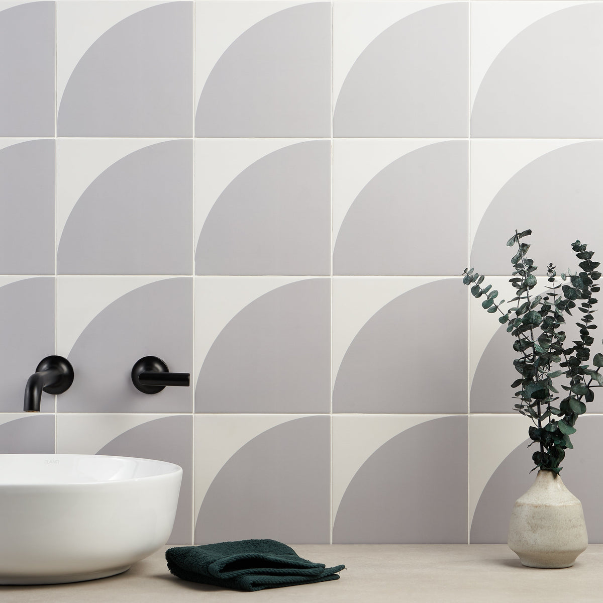 Stacy Garcia Maddox Deco Cool Gray 8x8 Matte Porcelain Tile