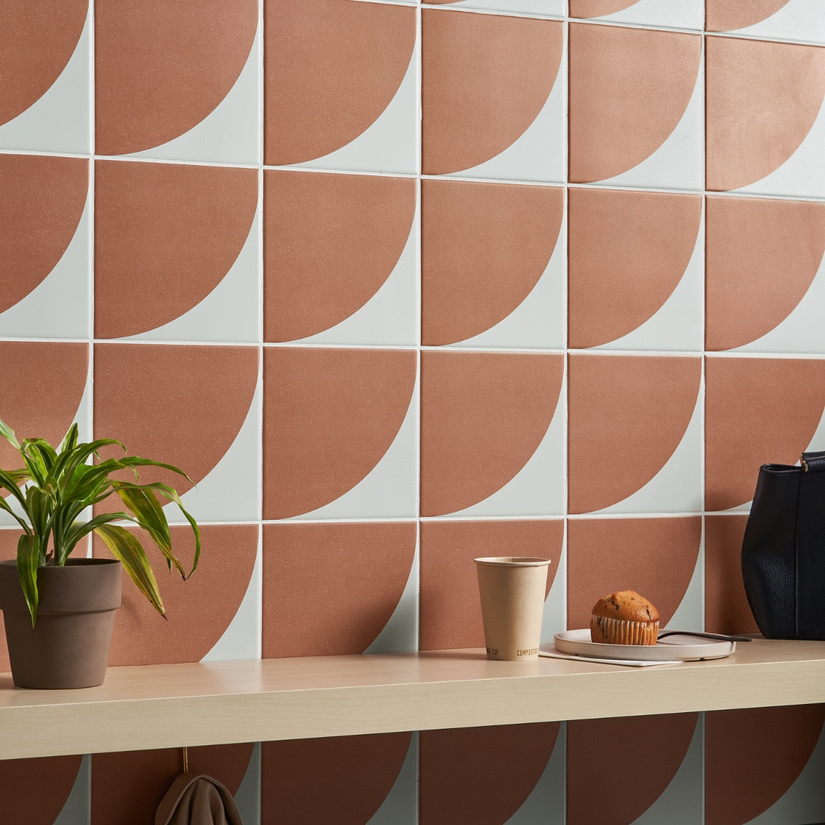 Stacy Garcia Maddox Deco Terracotta 8x8 Matte Porcelain Tile