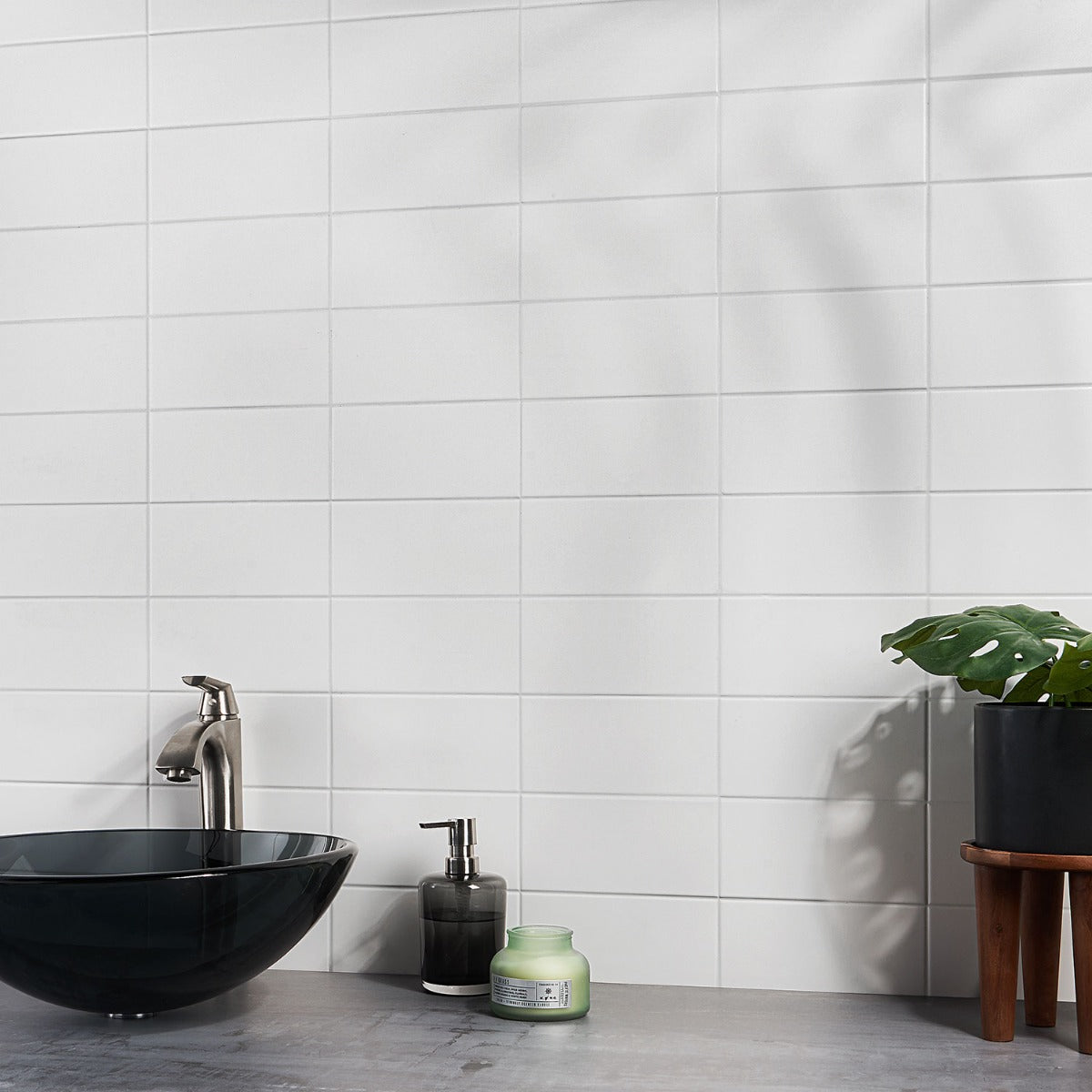 Stacy Garcia Maddox White Matte Ceramic Subway Tile 4x8