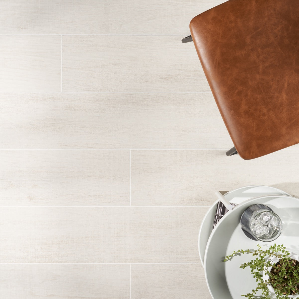 Kenridge White 8x48 Matte Porcelain Tile - Wood Look