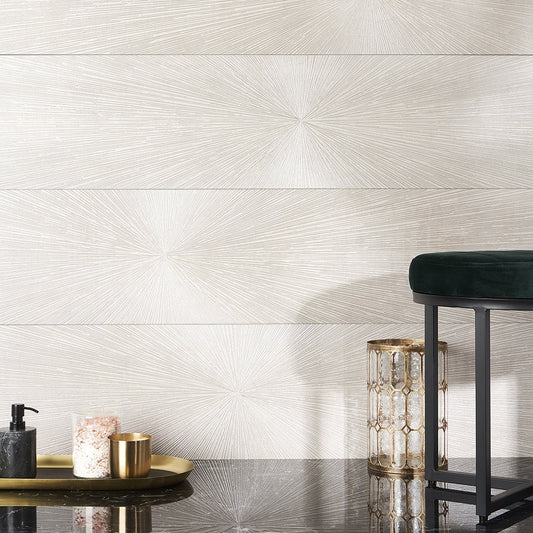 Twilight Star White 12x48 Metal Look Glazed Porcelain Tile - Lux Tile