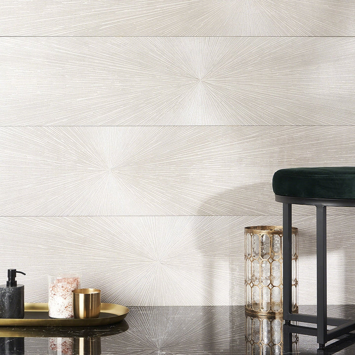 Twilight Star White 12x48 Metal Look Glazed Porcelain Tile - Lux Tile