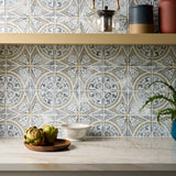 Paula Purroy Talia Agusti Blue Gray 5x5 Matte Ceramic Tile