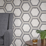 Ava Deco Sabbia Charcoal Gray 8" Hexagon Matte Porcelain Tile