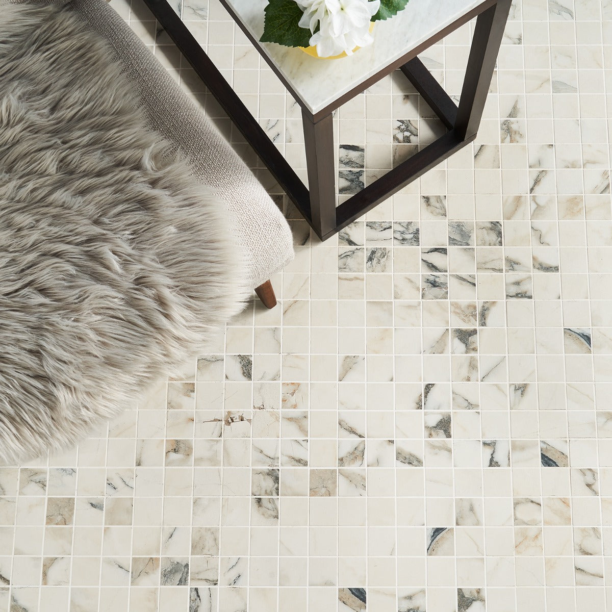 DreamStone Calacatta Rustico 2x2 Matte Porcelain Mosaic Tile