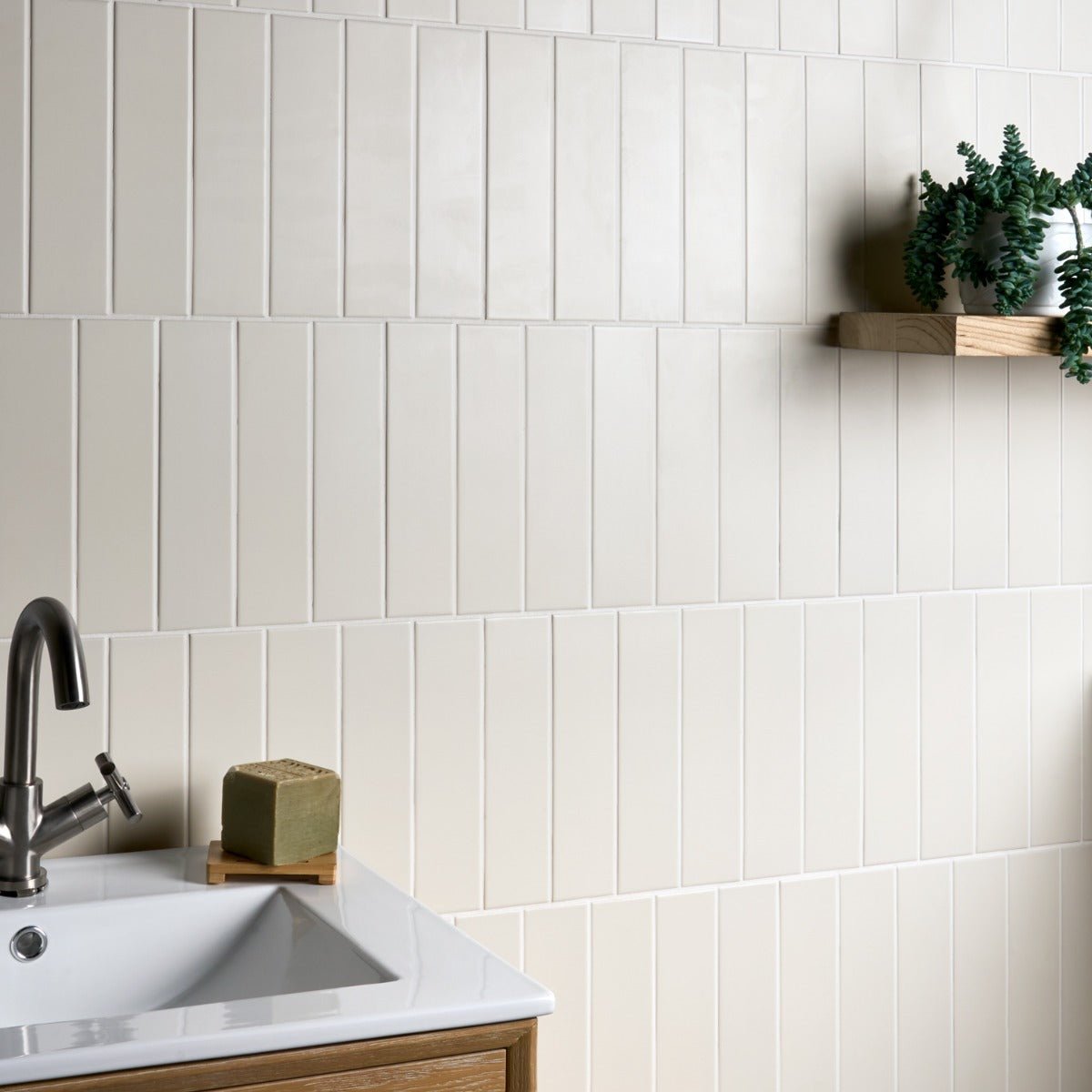 Roller White Matte Porcelain Subway Tile 3x11"