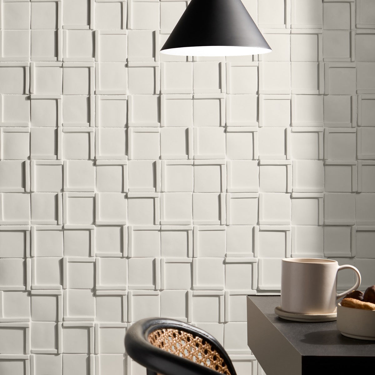 Roller Cross White 4x4 Handmade Matte Ceramic Tile - Lux Tile