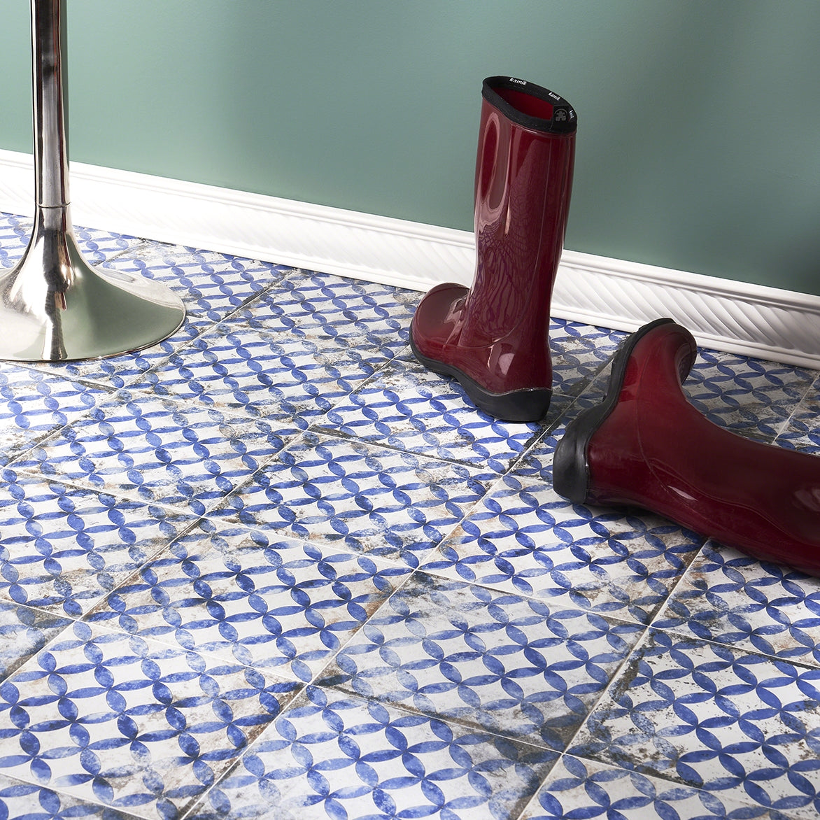 Lenox Charm Blue 8x8 Matte Porcelain Tile for Walls and Floors