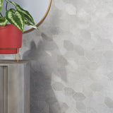 Bond Nimbus Silver Foliage Hexagon Matte Porcelain Mosaic Tile - Lux Tile