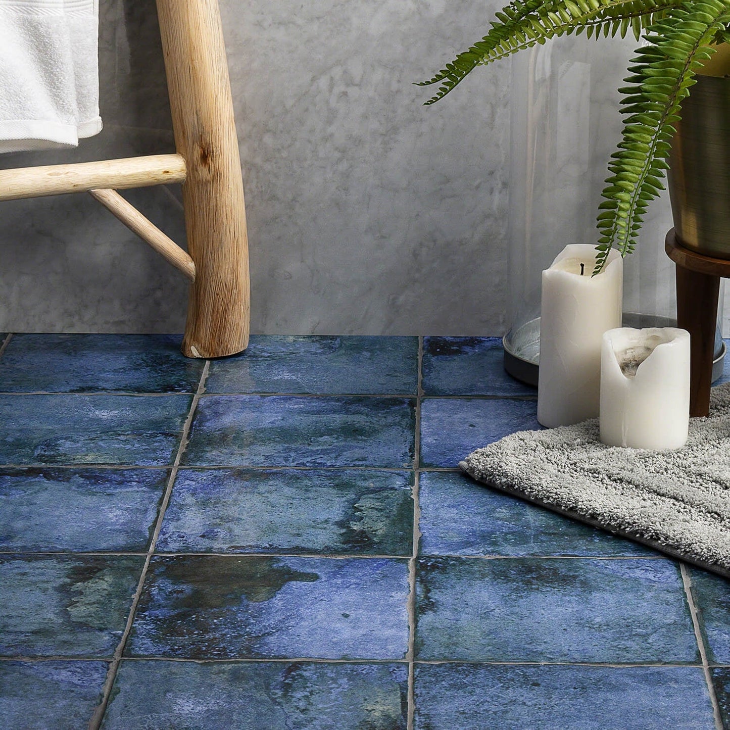 Angela Harris Dunmore Blue 8x8 Matte Ceramic Floor Tile
