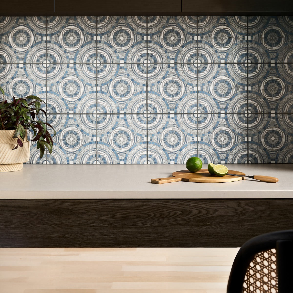 Basilico Azul Blue 8x8 Matte Porcelain Tile - Lux Tile