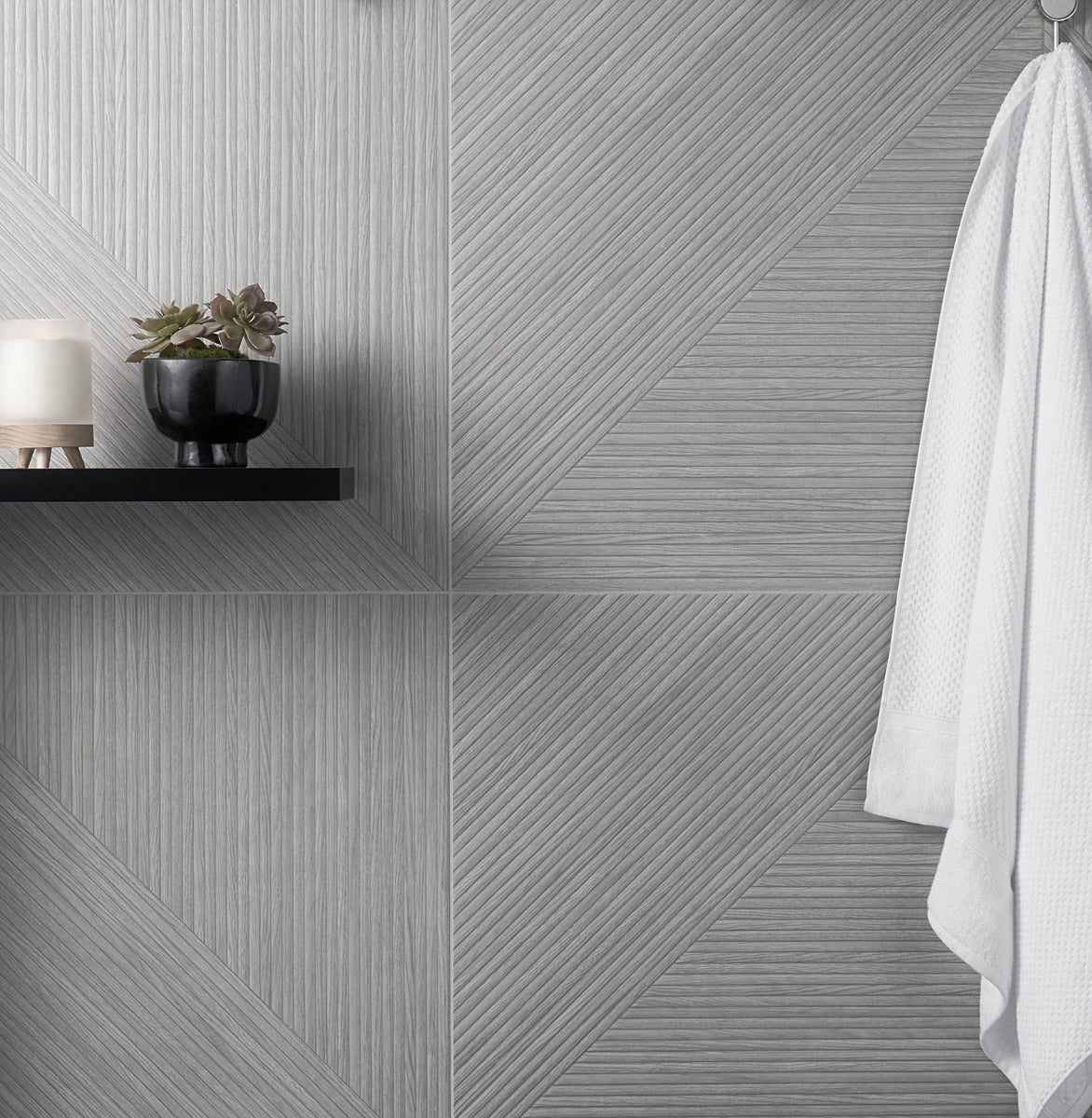 Tilebar Enso Gray 24x48 Ribbed Matte Fluted Porcelain Tile