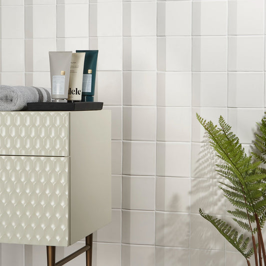 Zeal Edge 3D White 5x5 Matte Porcelain Tile - Lux Tile
