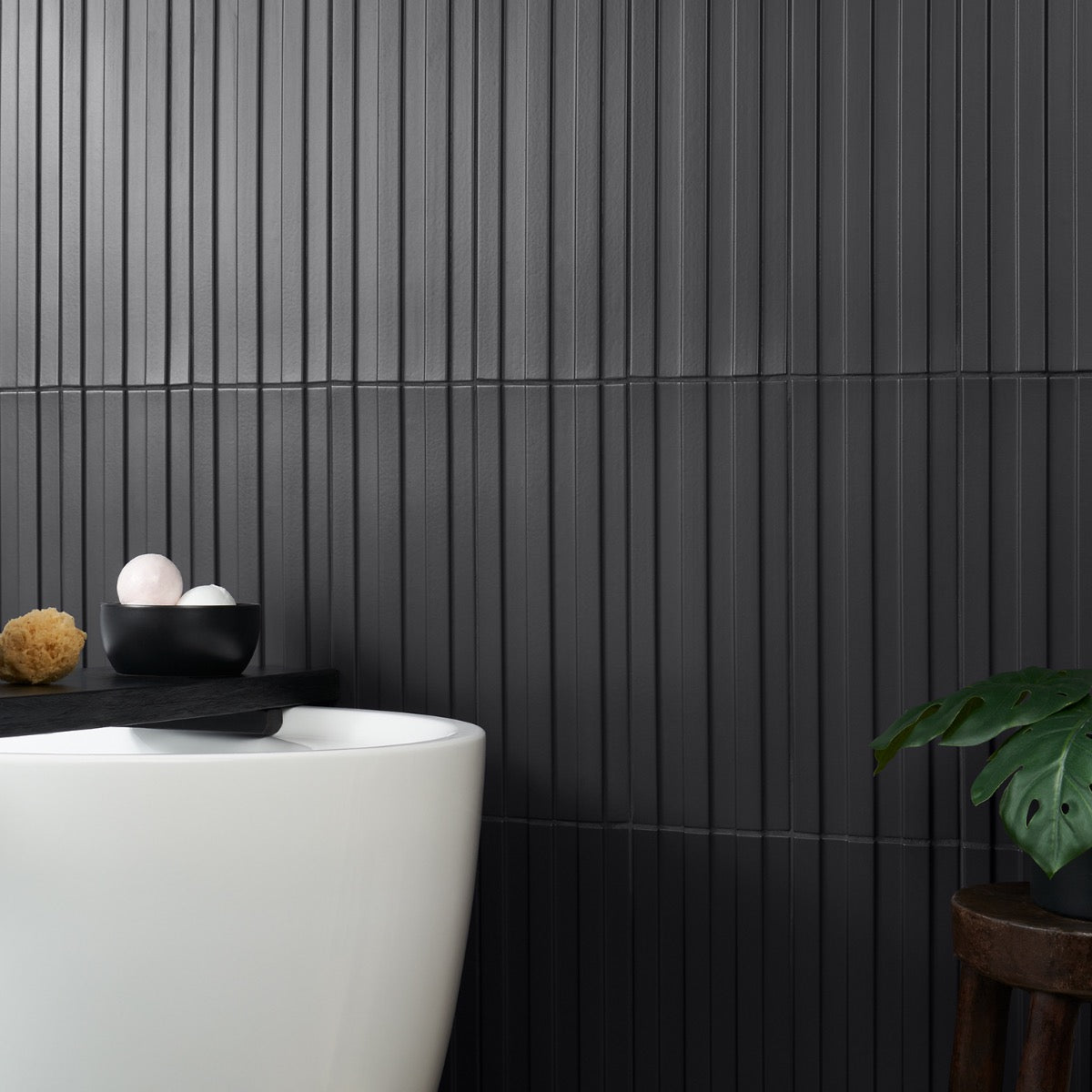 Bariano Black 6x16 Fluted 3D Matte Porcelain Tile